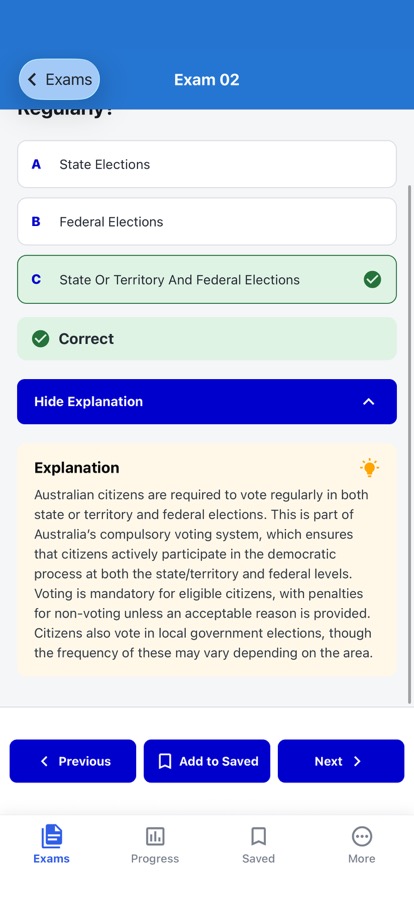 Australia Citizenship Exam: Understand each answer