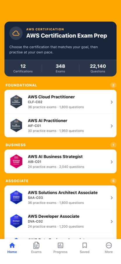 AWS Certification Exam Prep practice library