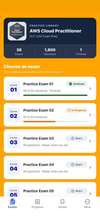 AWS Cloud Practitioner Test: Choose a practice exam