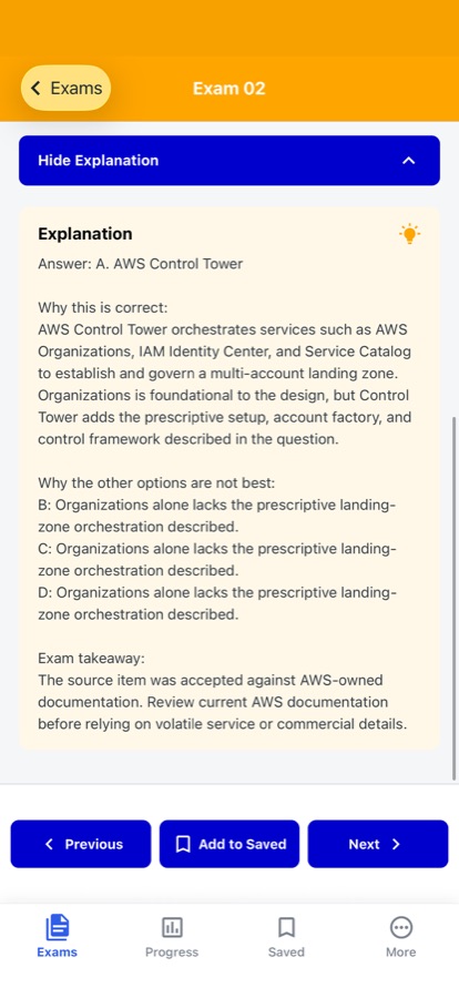 AWS Cloud Practitioner Test: Understand each answer