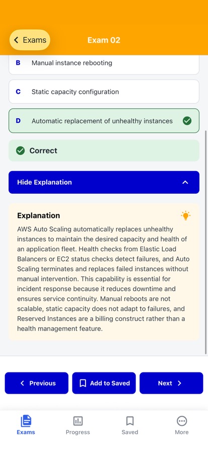 AWS DevOps Engineer Exam Prep: Understand each answer