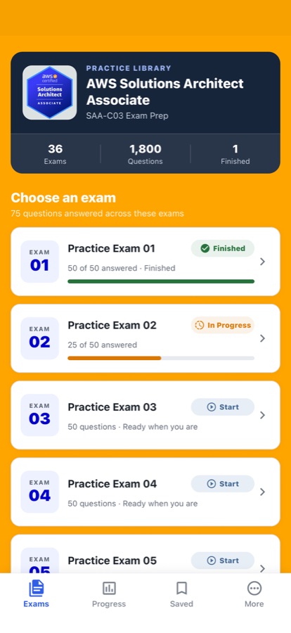 AWS Solutions Architect Exam: Choose a practice exam