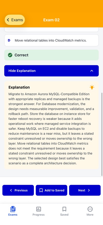AWS Solutions Architect Pro: Understand each answer
