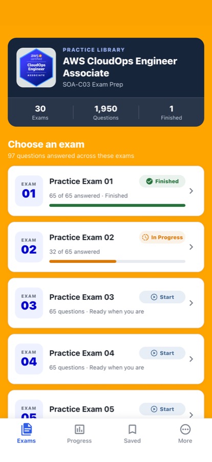AWS CloudOps Engineer Exam practice library