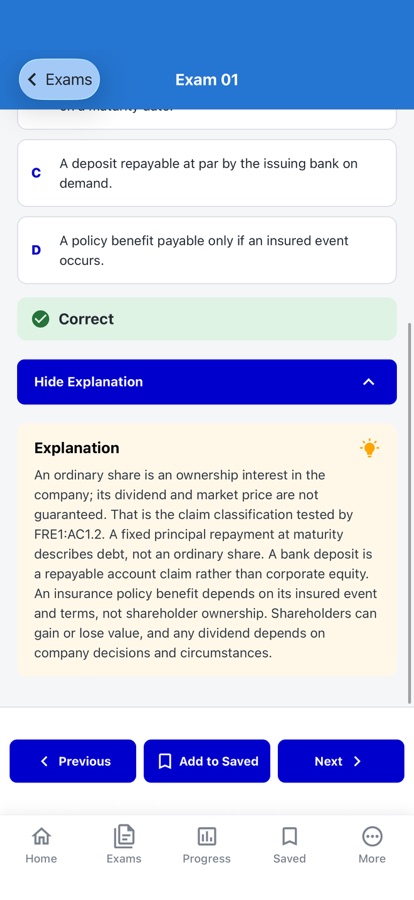 CeMAP Mortgage Advice Exam: Review each explanation